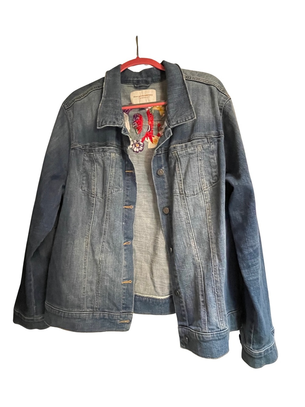 Anthropologie Pilcro Embroidered Denim Jacket, Size XL - Picture 6 of 9